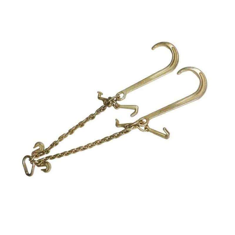 DURAFORCE 3/8" × 2FT G70 V-Type Tow Chain J-Hook Grab Hook For Tractor Car Wrecker Truck