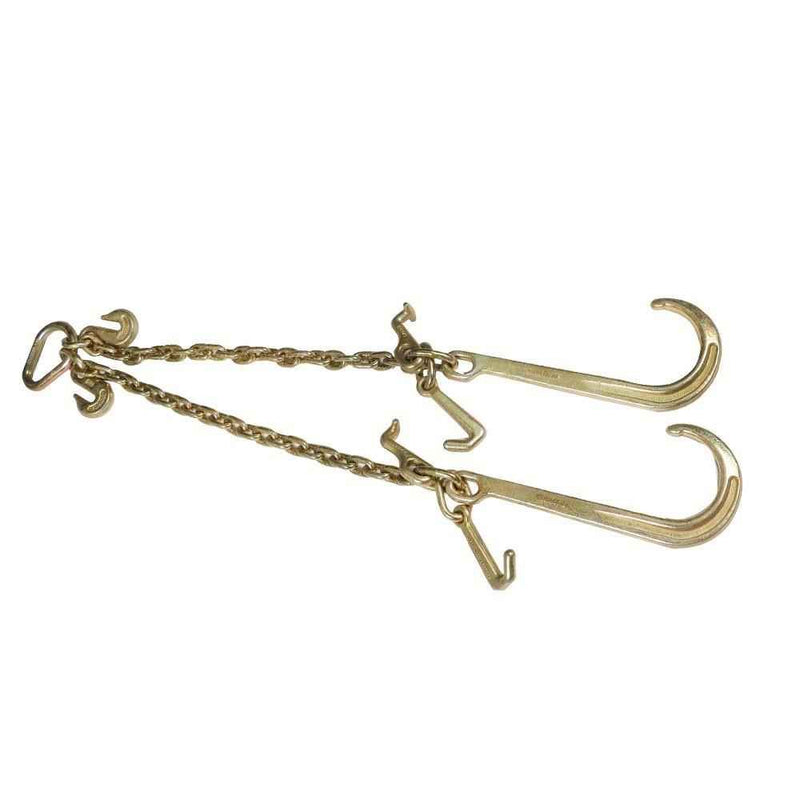 DURAFORCE 3/8" × 2FT G70 V-Type Tow Chain J-Hook Grab Hook For Tractor Car Wrecker Truck