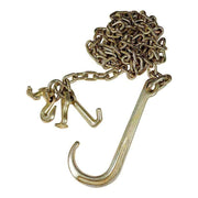 DURAFORCE 2Pcs G70 5/16'' × 10' Transport Tow Chain J Hook Long Shank With RTJ & Grab Hook