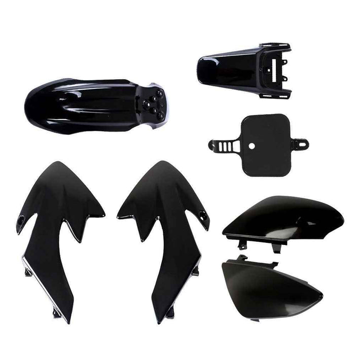 DURAFORCE For Honda XR50 CRF50 SDG SSR 107 125 Dirt Pit Bike Black Plastic Fender Fairing