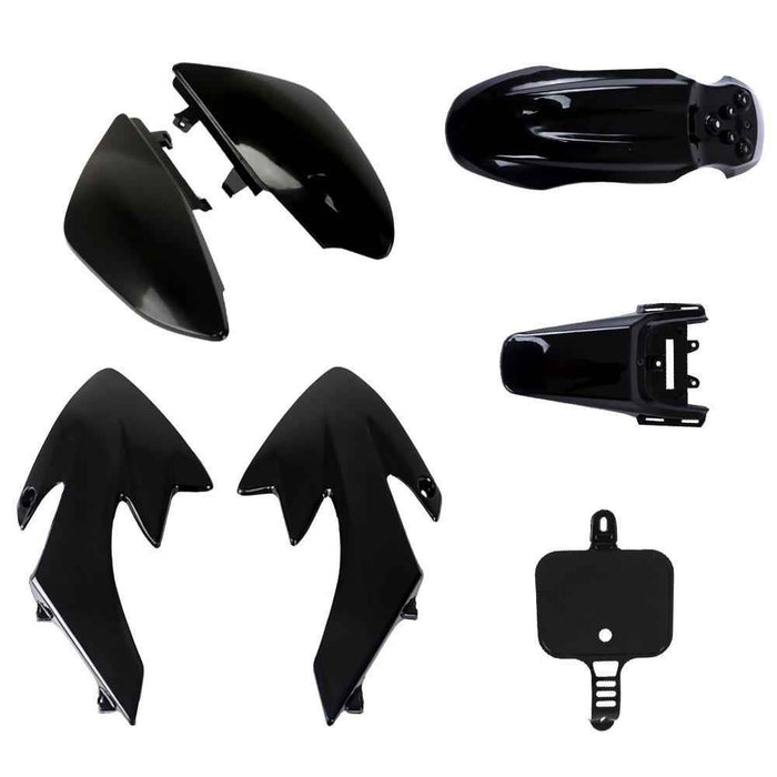 DURAFORCE For Honda XR50 CRF50 SDG SSR 107 125 Dirt Pit Bike Black Plastic Fender Fairing