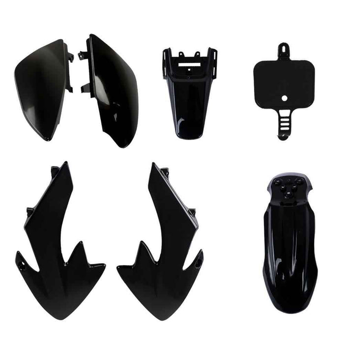 DURAFORCE For Honda XR50 CRF50 SDG SSR 107 125 Dirt Pit Bike Black Plastic Fender Fairing