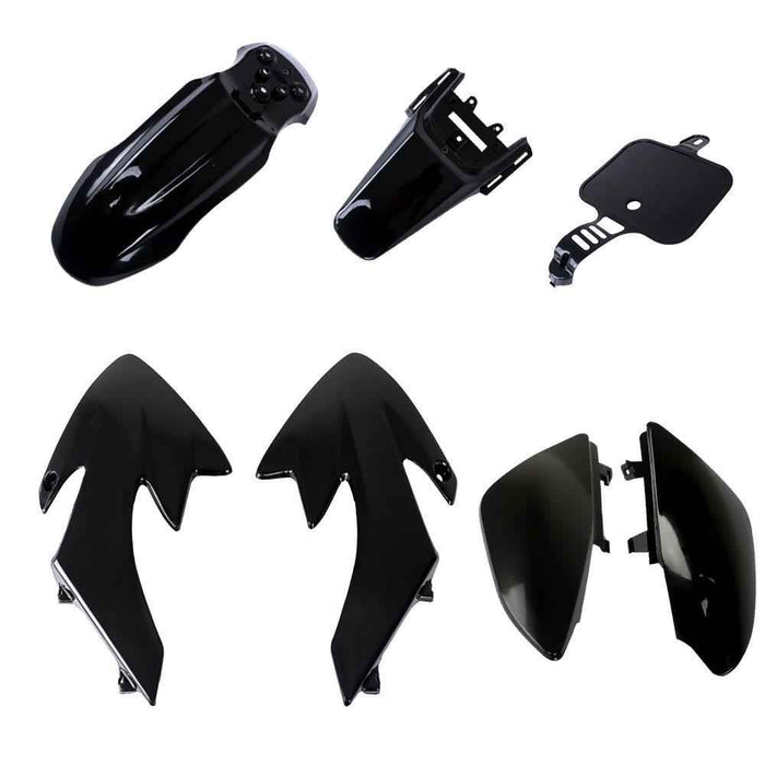 DURAFORCE For Honda XR50 CRF50 SDG SSR 107 125 Dirt Pit Bike Black Plastic Fender Fairing