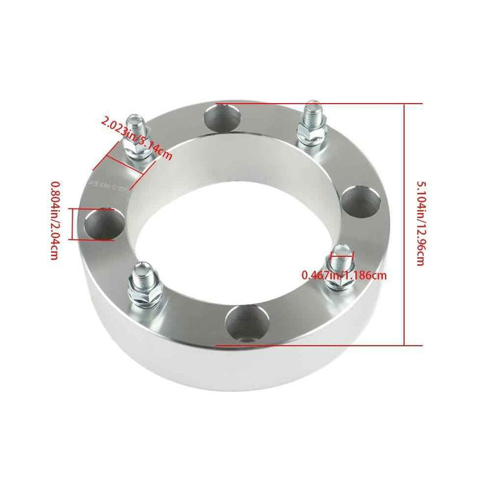 DURAFORCE Wheel Spacers 4×156 2" 131mm M12×1.5 Silver For 2013+ Polaris Ranger ×4