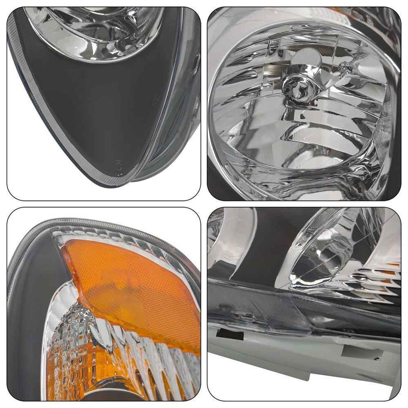 DURAFORCE Halogen Headlights For 2003-2005-2007-08 Toyota Corolla Left+Right Black Housing