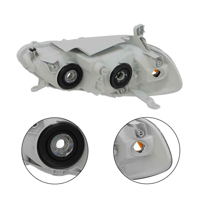 DURAFORCE Halogen Headlights For 2003-2005-2007-08 Toyota Corolla Left+Right Black Housing