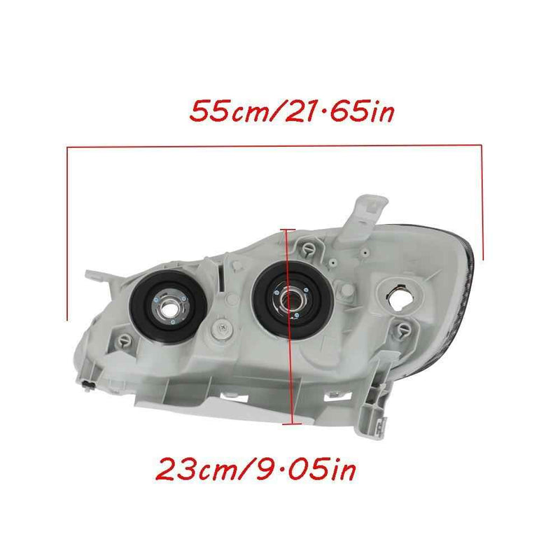 DURAFORCE Halogen Headlights For 2003-2005-2007-08 Toyota Corolla Left+Right Black Housing