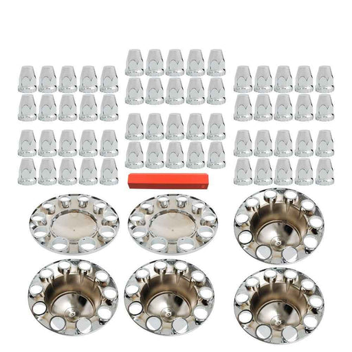 DURAFORCE High Quality Chrome Hub Cap Wheel Cover Kit Center Cap With 33 MM Nut Cap