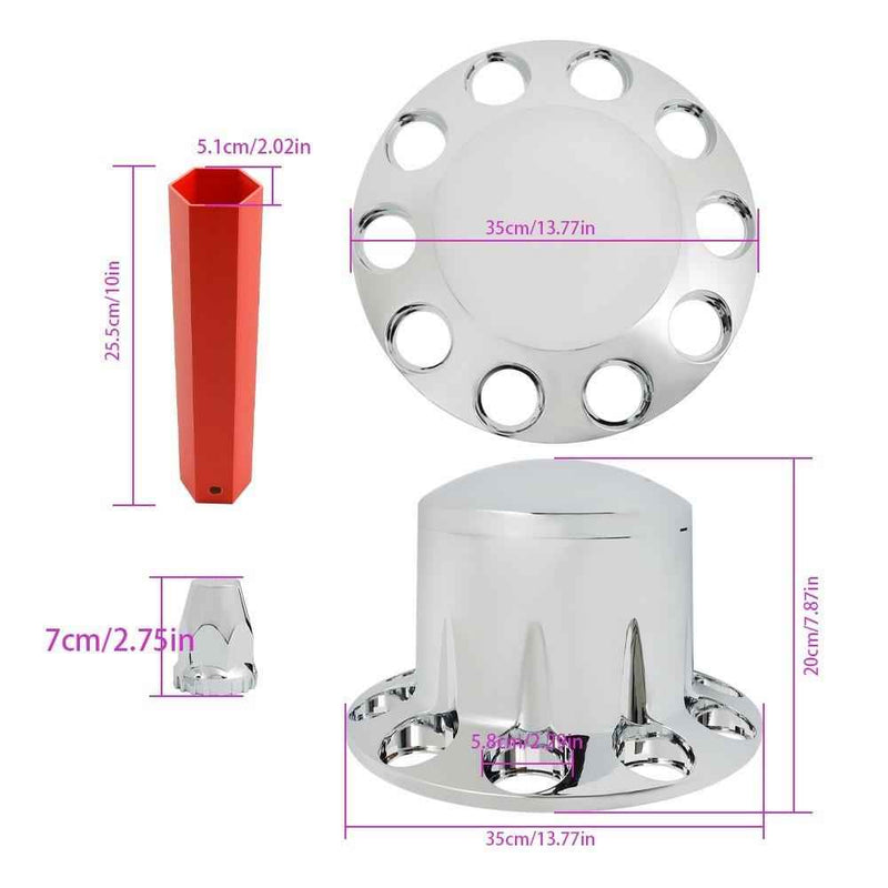 DURAFORCE High Quality Chrome Hub Cap Wheel Cover Kit Center Cap With 33 MM Nut Cap