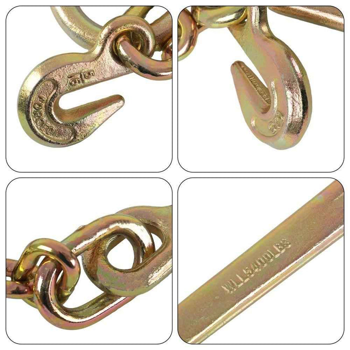 DURAFORCE High Quality 5/16" G70 Tow Chain J-Hooks Flatbed Truck Rollback Wrecker Carrier