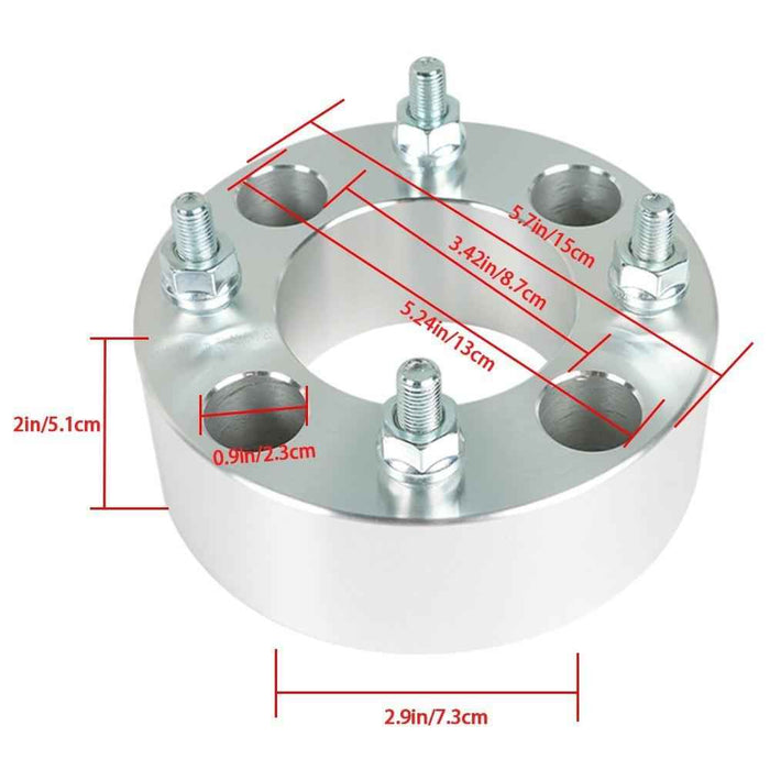 DURAFORCE For Honda Rancher 350 2000-2009 Silver 2pcs 4x110 2" Wheel Spacer 74mm M10x1.25