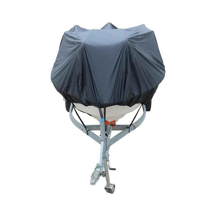 DURAFORCE Black Trailerable Boat Cover Fishing V-Hull Tri-Hull Runabout 14-16FT