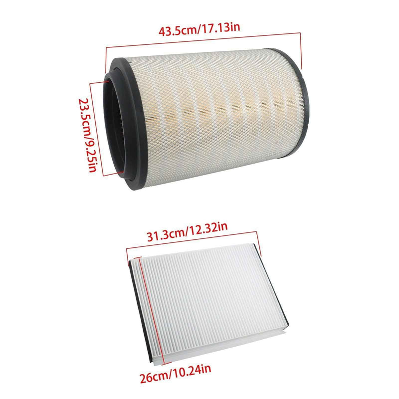 DURAFORCE 1 Engine & 2 Carbon Activated Cabin Air Filters Replacement for Volvo Trucks VNL