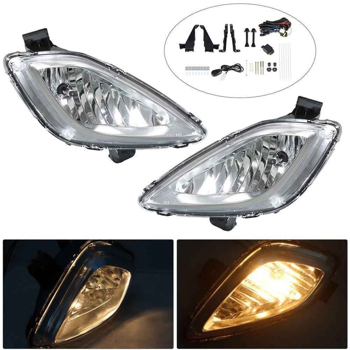 DURAFORCE Front Fog Light Driving Lamps Right&Left Side For 2011 2012 2013 Hyundai Elantra