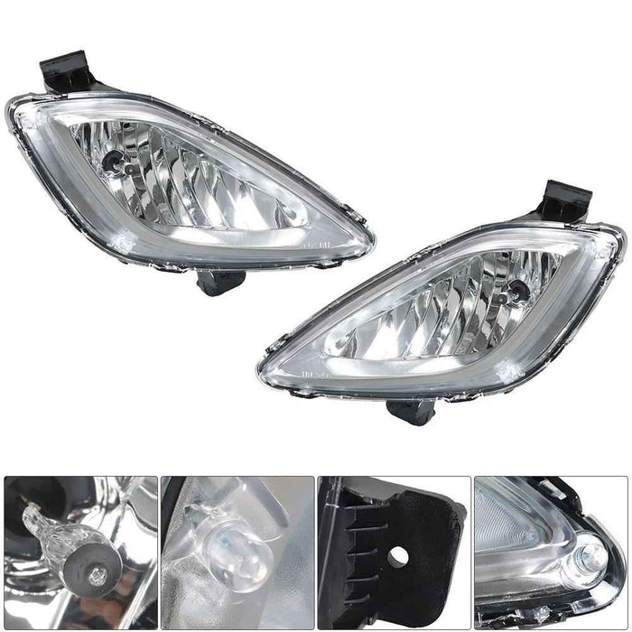 DURAFORCE Front Fog Light Driving Lamps Right&Left Side For 2011 2012 2013 Hyundai Elantra