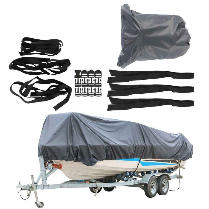 DURAFORCE Boat Cover 14-16ft 3 Layers Fabric W/Cotton Lining Waterproof 90"