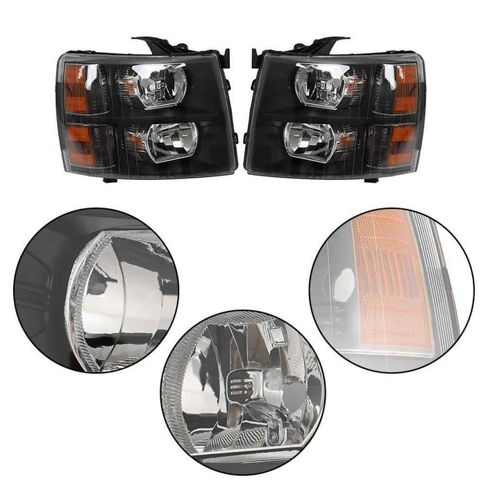 DURAFORCE For 2007-2014 Chevy Silverado 1500/2500/3500HD Left&Right Headlight Assembly