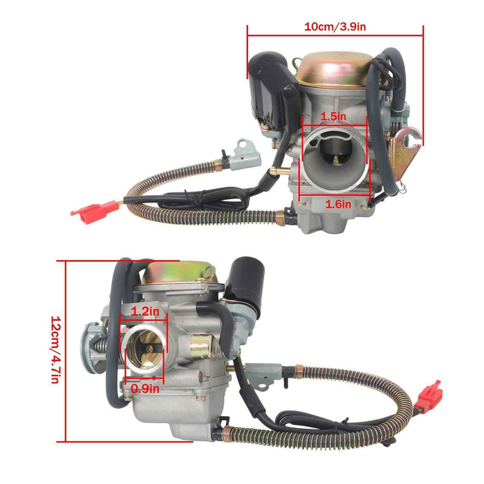 DURAFORCE GY6 150CC Carburetor For Scooter Go Kart Howhit 125CC 152QMJ 157QMJ 4Stroke 24mm