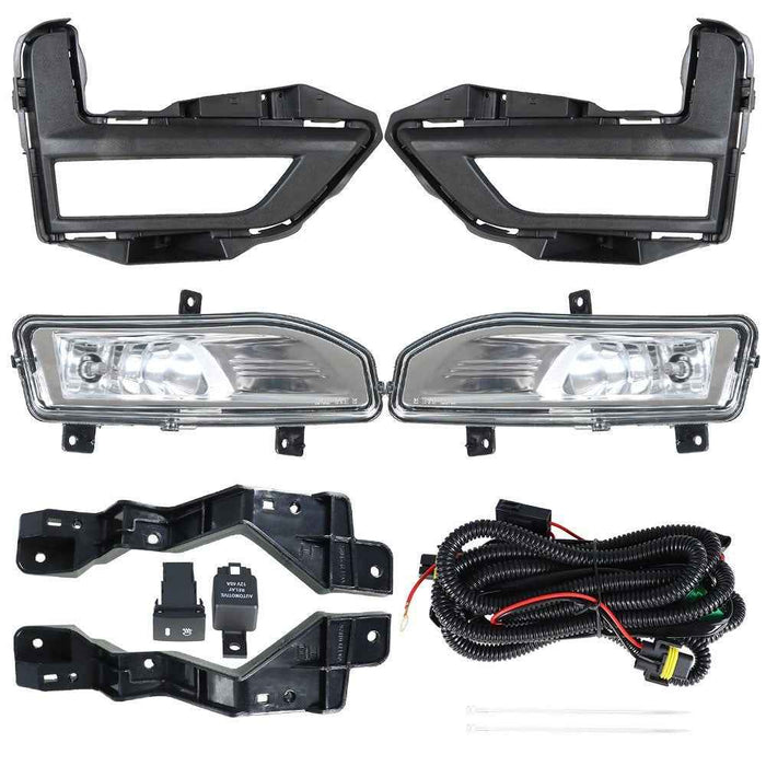 DURAFORCE Pair of Fog Lights Lamps w/Switch Bezel Wires kits For 2017-2020 Nissan Rogue
