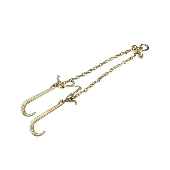 DURAFORCE G70 V-Chain Bridle 5/16" W/ 15" Large J Hooks T- Hook & J-Hook And Grab Hooks 3'