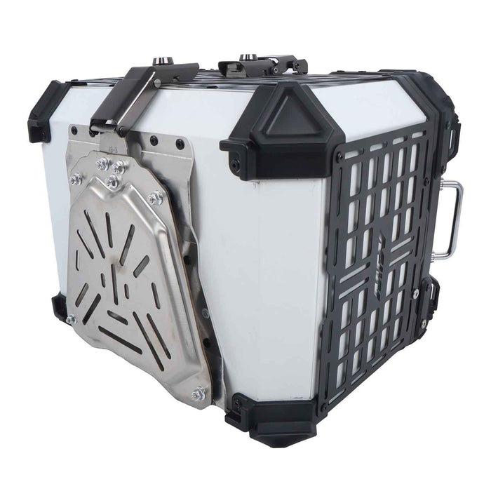 DURAFORCE 45L Motorcycle Trunk Scooter Suitcase Electric Car Trunk Silver Aluminum Silver