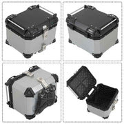 DURAFORCE Motorcycle Luggage Waterproof Tail Box Top Case Scooter Trunk Storage 45L Silver