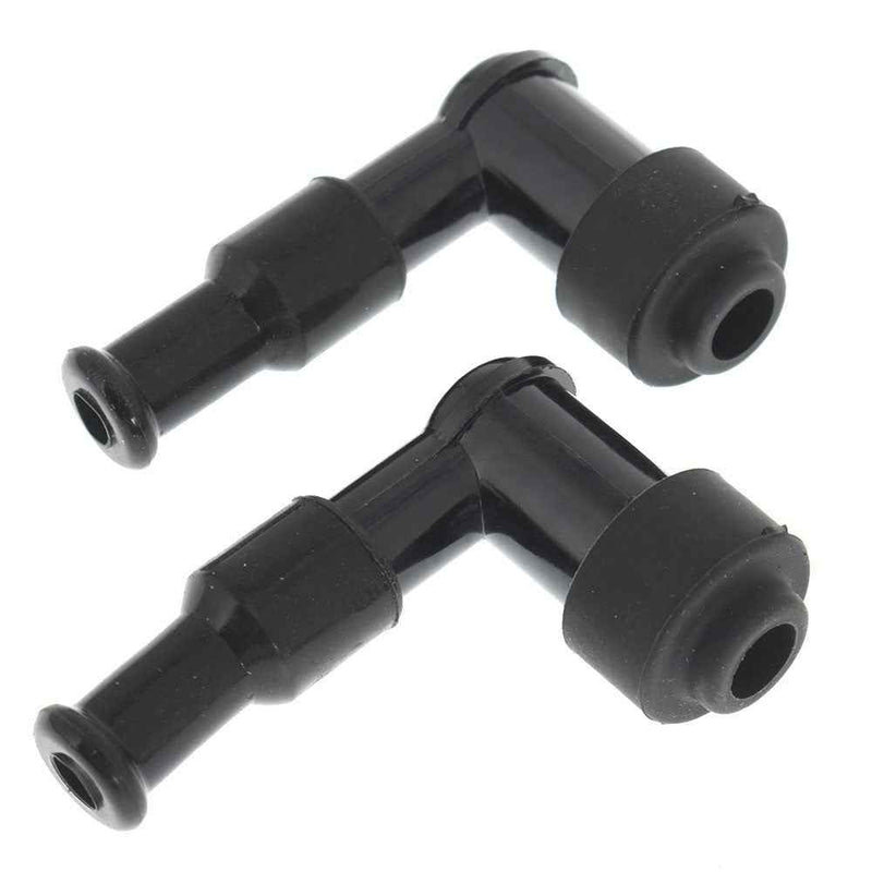 DURAFORCE 2×Spark Plug Boot Cap Cover For Motorcycle ATV Snow Resistor LB05F 90 Degree