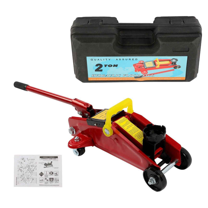 DURAFORCE 1.5 Ton (3,000 lb) Capacity Hydraulic Trolley Floor Jack with Storage Case