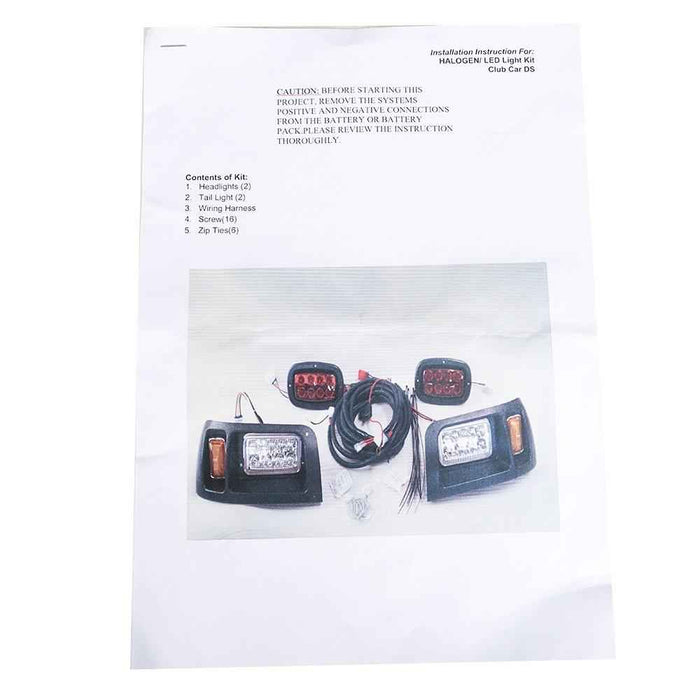 DURAFORCE Fit For Club Car DS G&E Golf Cart 1993-UP LED Headlights&Tail Lights Kit New
