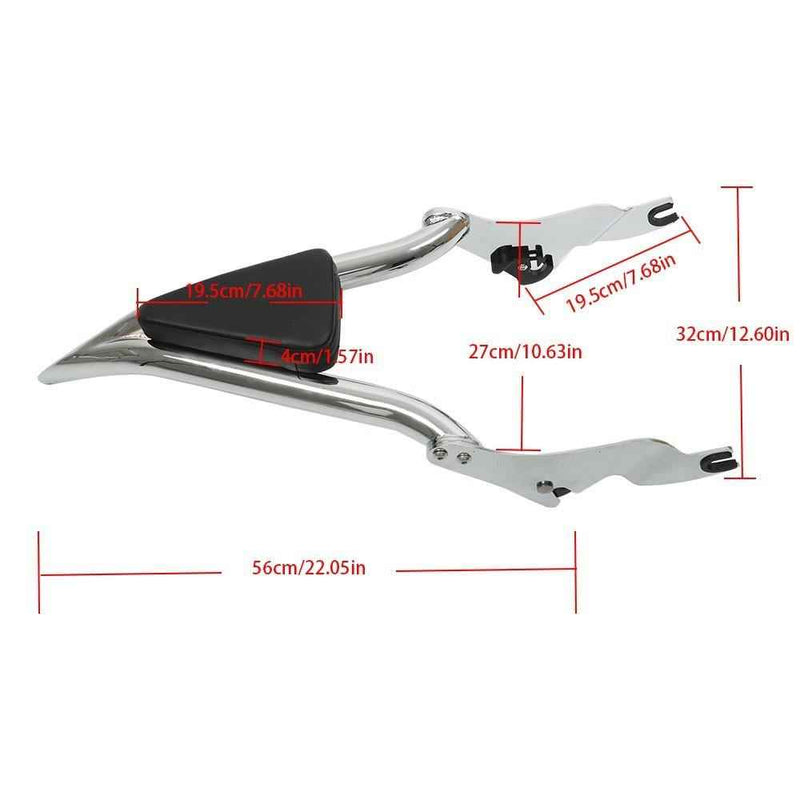 DURAFORCE Chrome 16 Inch Split Backrest Plated For CVO Glide Street Road Glide Road King