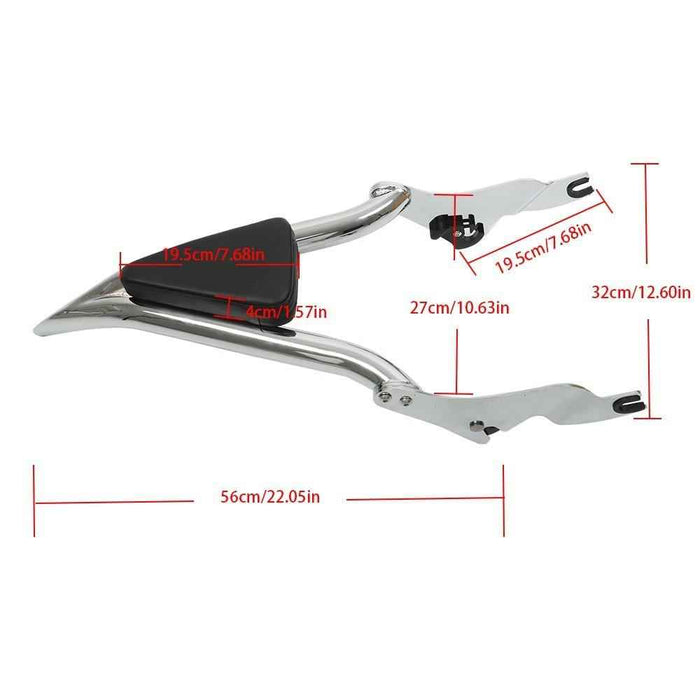 DURAFORCE Chrome 16 Inch Split Backrest Plated For CVO Glide Street Road Glide Road King