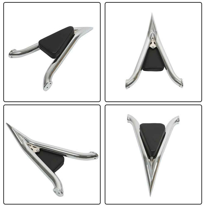 DURAFORCE Chrome 16 Inch Split Backrest Plated For CVO Glide Street Road Glide Road King