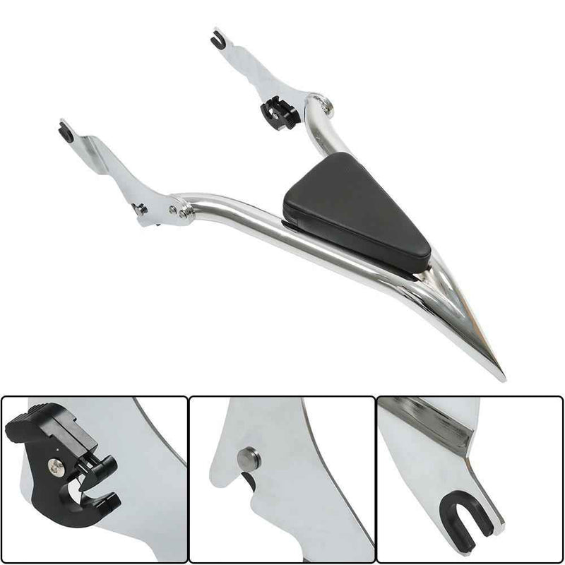 DURAFORCE Chrome 16 Inch Split Backrest Plated For CVO Glide Street Road Glide Road King