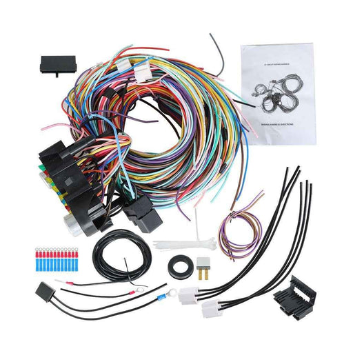 DURAFORCE Universal 21 Circuit Wiring Harness X-long wires Copper For Chevy Ford Hotrods