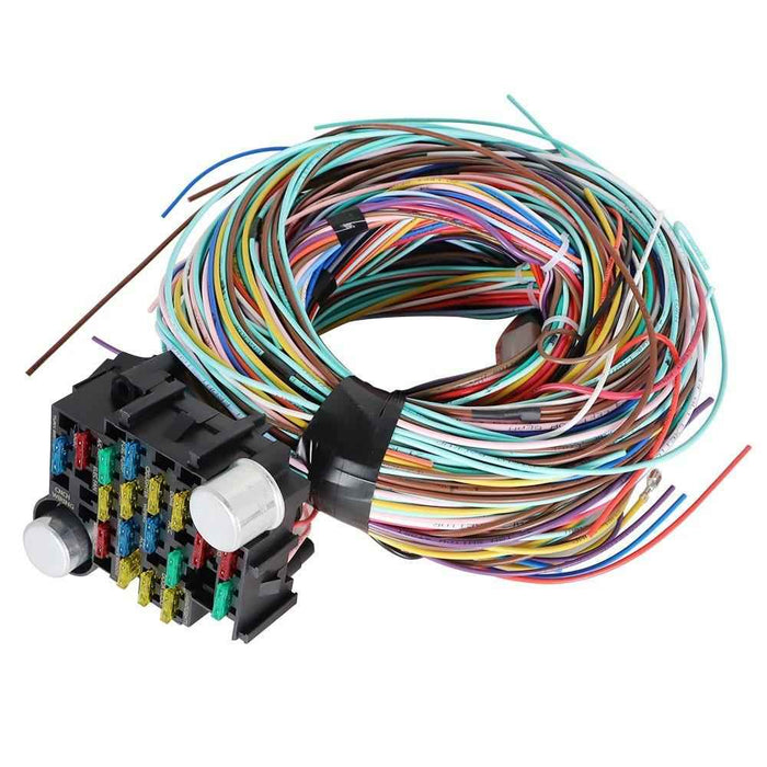 DURAFORCE Universal 21 Circuit Wiring Harness X-long wires Copper For Chevy Ford Hotrods