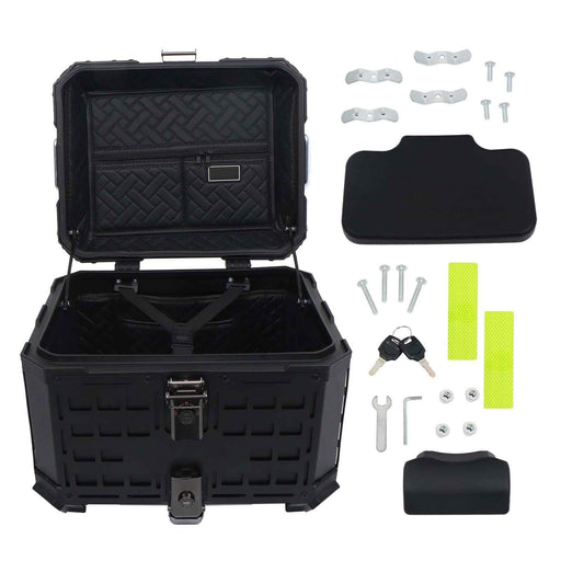 DURAFORCE Motorcycle Top Case Hard 45L Trunk With Black Armor Clock Model Aluminum New