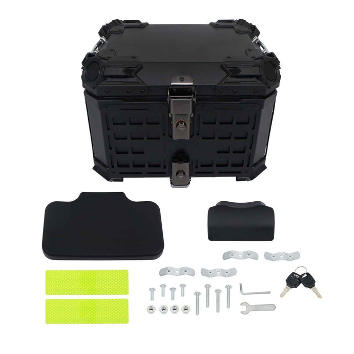 DURAFORCE Motorcycle Top Case Hard 45L Trunk With Black Armor Clock Model Aluminum New