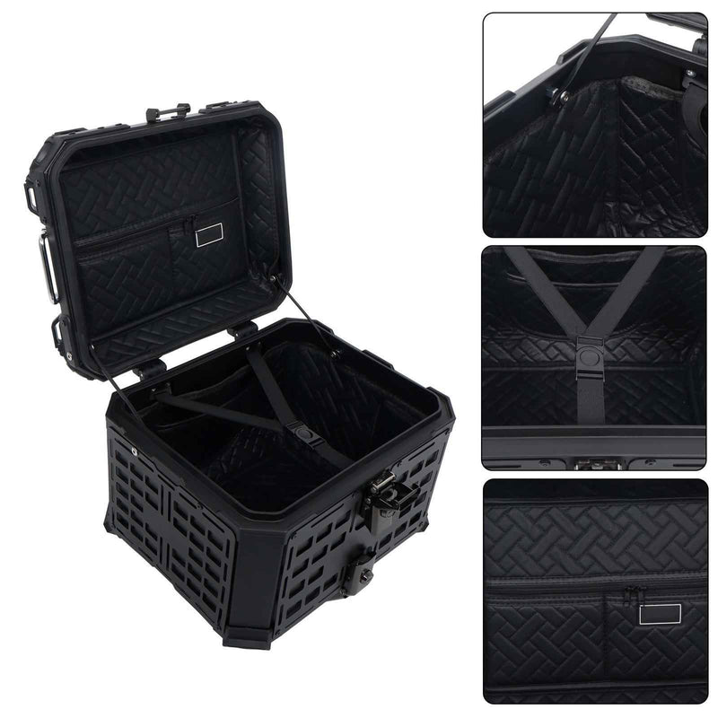 DURAFORCE Motorcycle Top Case Hard 45L Trunk With Black Armor Clock Model Aluminum New