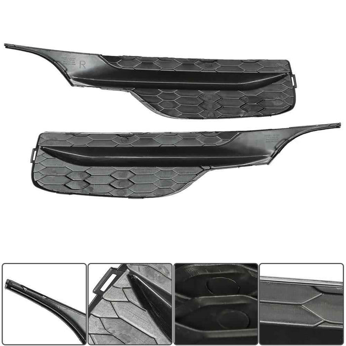 DURAFORCE Black Pair 2Pcs Bumper For Honda Accord 2016-2017 Front Fog Lights Lamps Cover