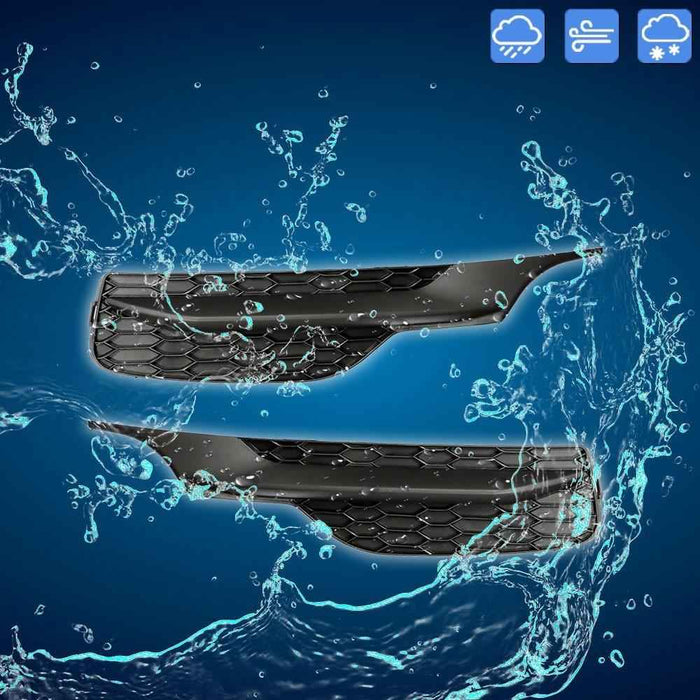 DURAFORCE Black Pair 2Pcs Bumper For Honda Accord 2016-2017 Front Fog Lights Lamps Cover