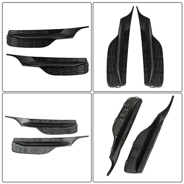 DURAFORCE Black Pair 2Pcs Bumper For Honda Accord 2016-2017 Front Fog Lights Lamps Cover