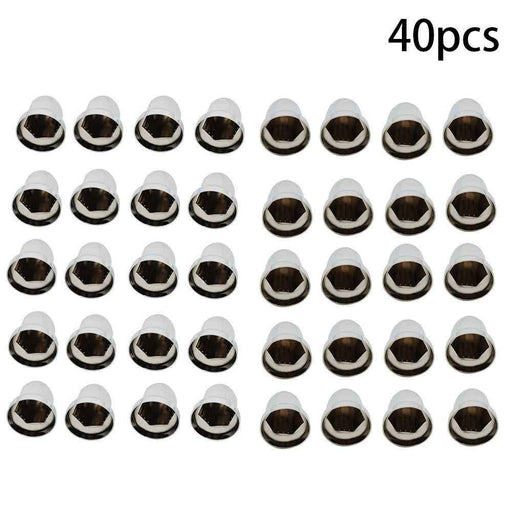 DURAFORCE 40 Pack For Semi Truck ABS Chrome Push-on Bullet Lug Nut Covers Plastic 33 MM