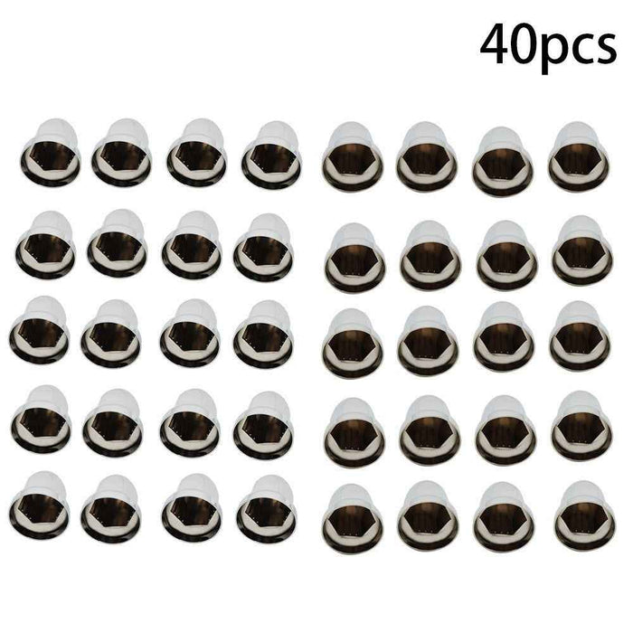 DURAFORCE 40 Pack For Semi Truck ABS Chrome Push-on Bullet Lug Nut Covers Plastic 33 MM