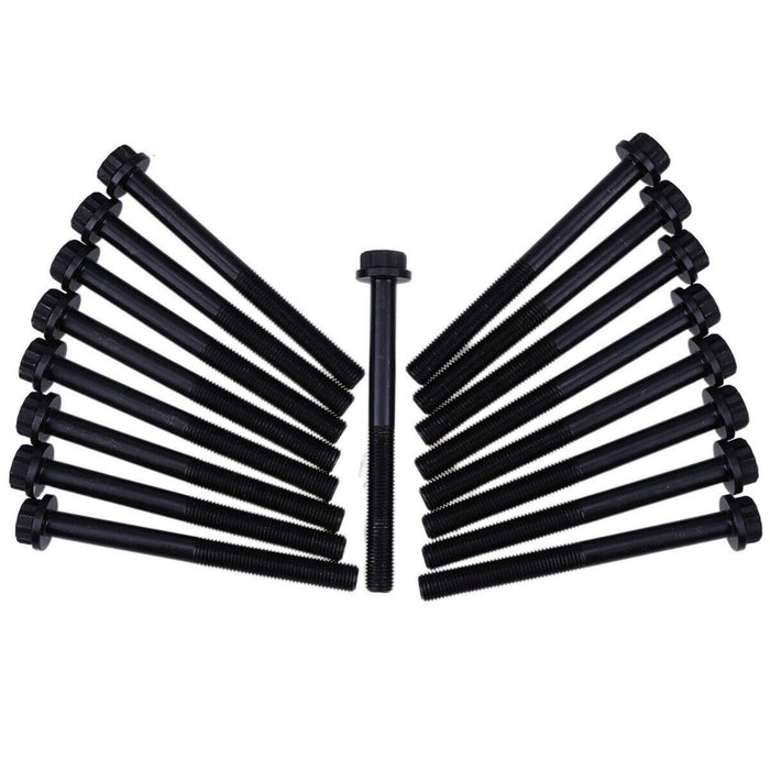 DURAFORCE 17PCS Cylinder Head Bolt 6204-13-1610 for Komatsu 3D95 4D95 6D95 Engine WA70-7