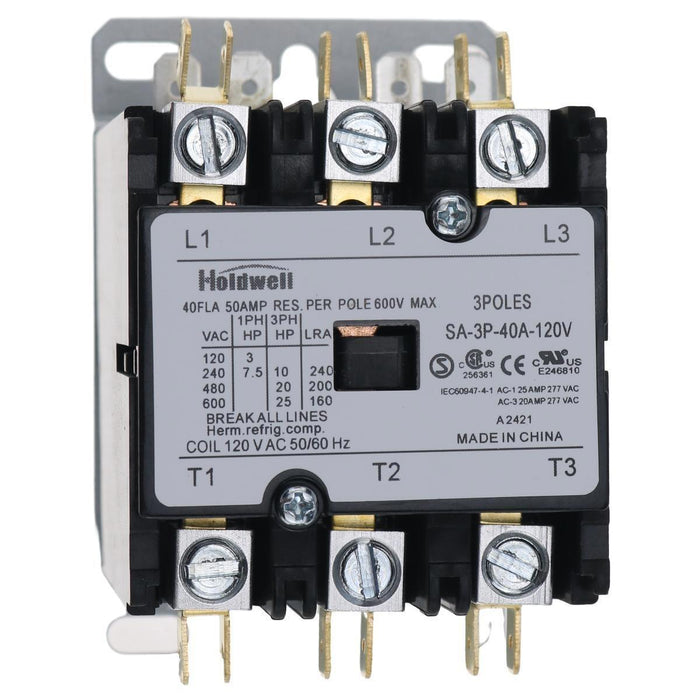 DURAFORCE New 3 Pole 40 Amp 120V Coil Definite Purpose Contactor SA-3P-40A-120V