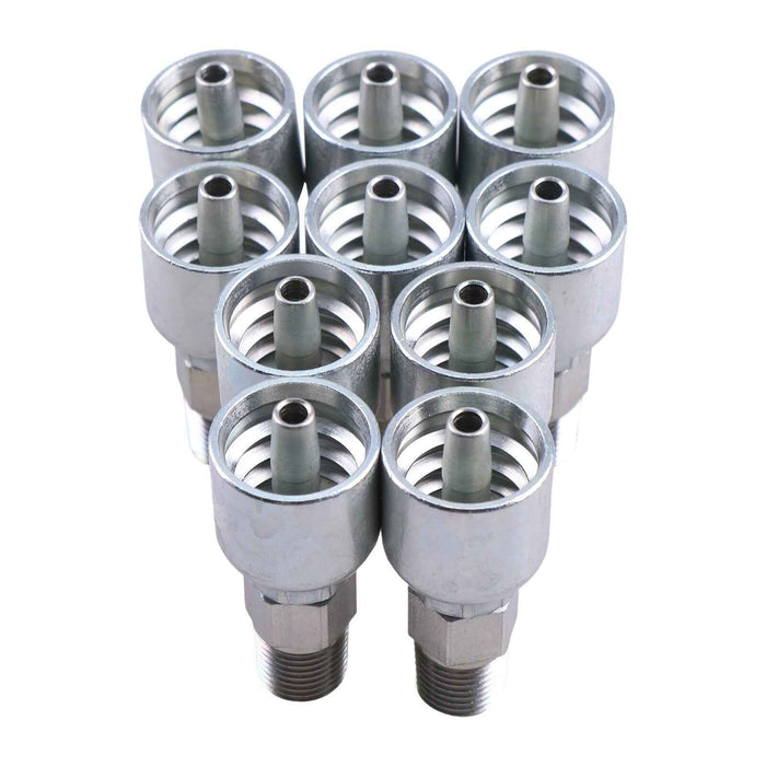 DURAFORCE 10Pcs Hydraulic Hose Fitting w/ 1/2" JIC Female for Parker 1/2" Hose 10643-8-8