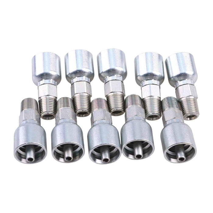 DURAFORCE 10Pcs Hydraulic Hose Fitting w/ 1/2" JIC Female for Parker 1/2" Hose 10643-8-8
