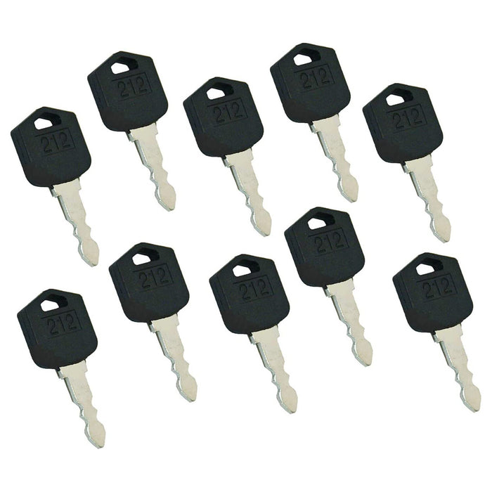 DURAFORCE New 10 PCS 212 Ignition Keys D554212 for Doosan Daewoo Forklift D25 D35 G25 G35