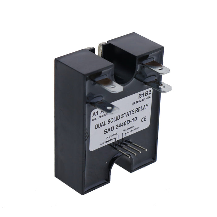 DURAFORCE New Dual Solid State Relay D2440D-10 Random Turn On SSR 4-15VDC Input 280VAC 40A