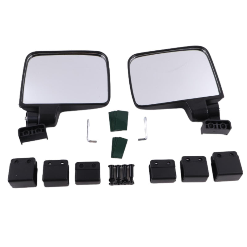 DURAFORCE No Drilling Side Rear View Mirrors For EZGO Yamaha Club Car Golf Cart